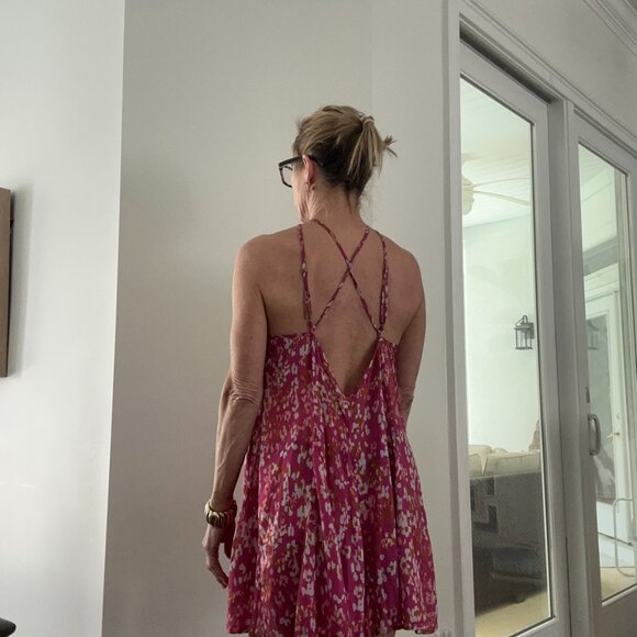 Anthropologie Pink and Orange Backless Dress - Picture 6 of 6